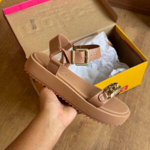 Sandália Papete Moleca Detalhes Dourados 5489.118